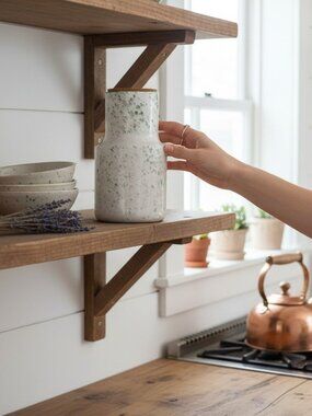 CMG Ceramic White Green Speckled Tapered Canister with Cork Lid Made in Portugal